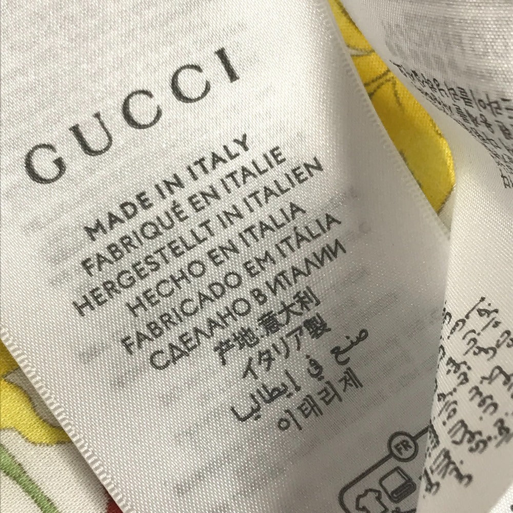 GUCCI 786259 Japan limited JAPAN Flora floral pattern flower Scarf handkerchief cotton White/Multicolore Used