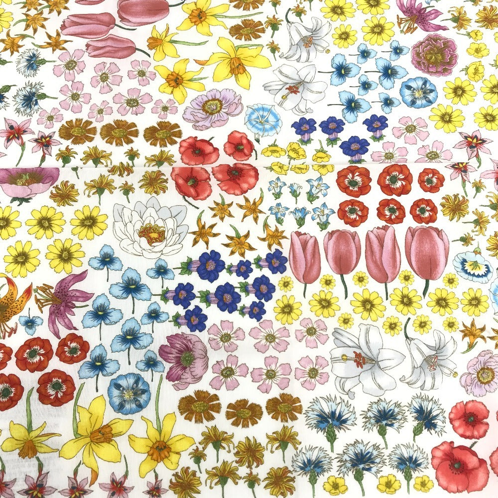 GUCCI 786259 Japan limited JAPAN Flora floral pattern flower Scarf handkerchief cotton White/Multicolore Used