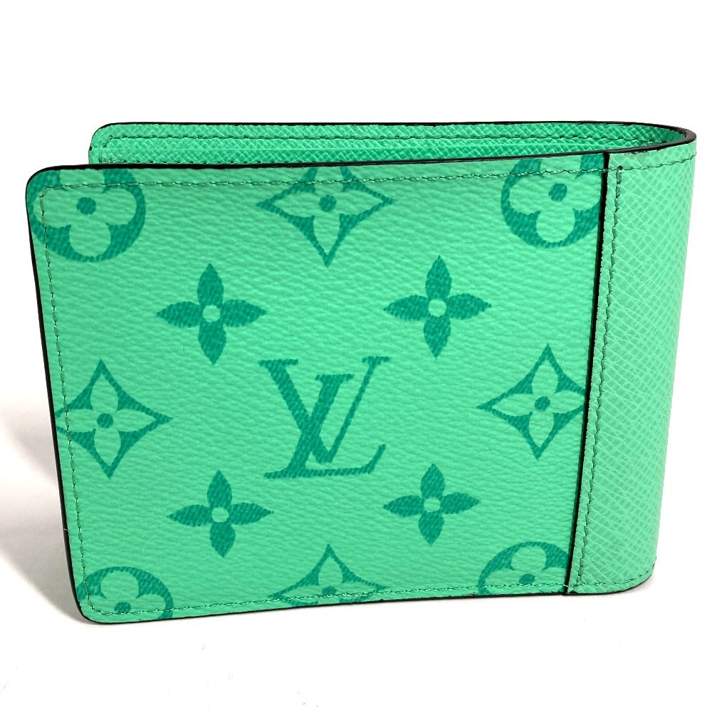 LOUIS VUITTON M27649 Taigalama Portefeuille Multripru Compact Wallet Billfold Folded wallet MonogramCanvas / Taiga Leather mint Green Used
