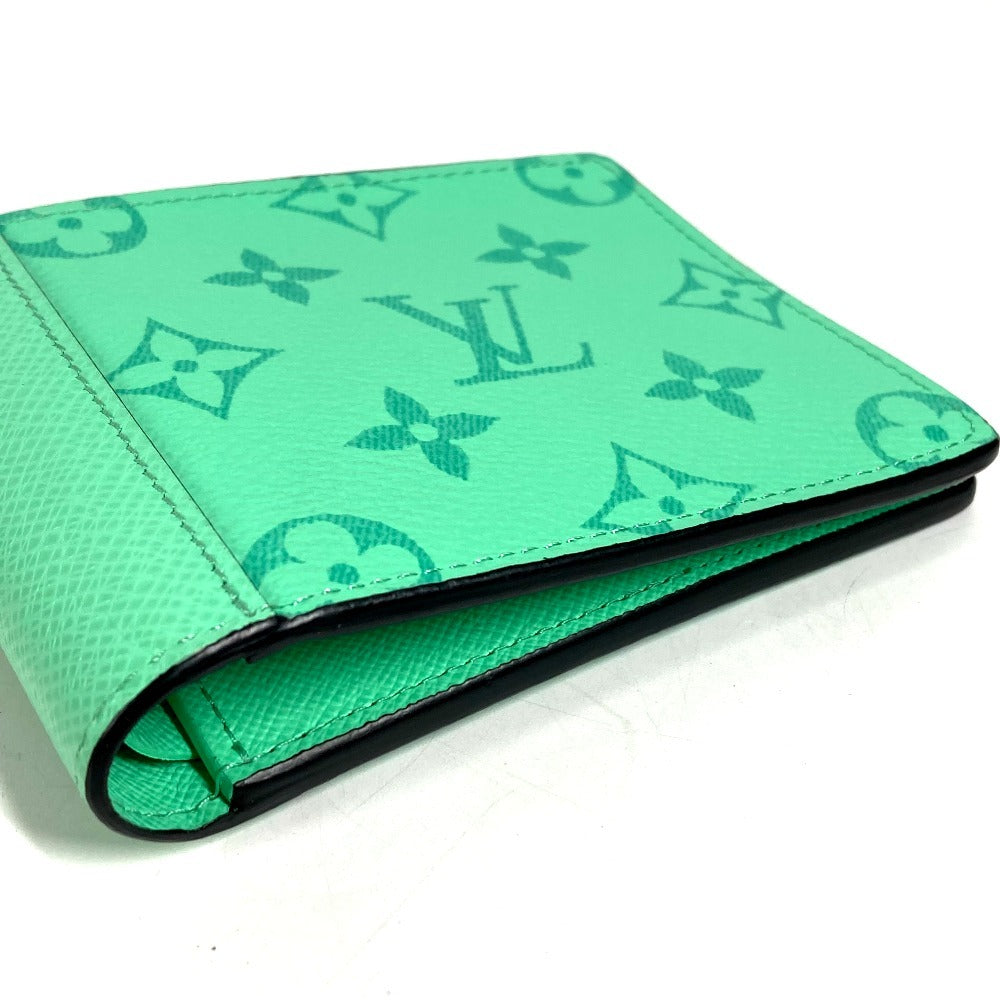 LOUIS VUITTON M27649 Taigalama Portefeuille Multripru Compact Wallet Billfold Folded wallet MonogramCanvas / Taiga Leather mint Green Used