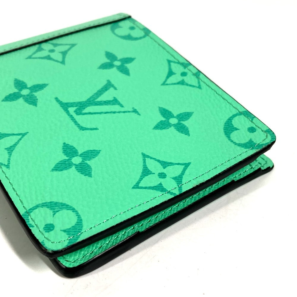 LOUIS VUITTON M27649 Taigalama Portefeuille Multripru Compact Wallet Billfold Folded wallet MonogramCanvas / Taiga Leather mint Green Used