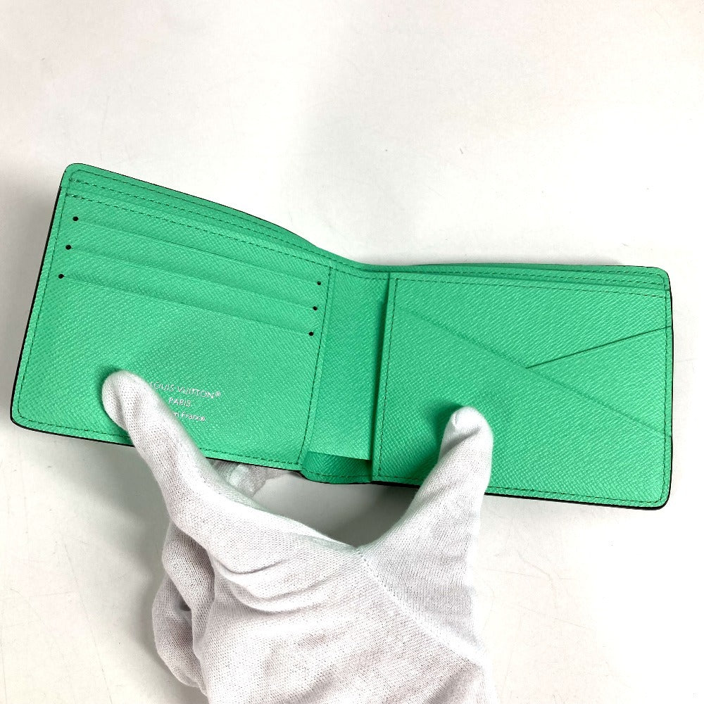 LOUIS VUITTON M27649 Taigalama Portefeuille Multripru Compact Wallet Billfold Folded wallet MonogramCanvas / Taiga Leather mint Green Used