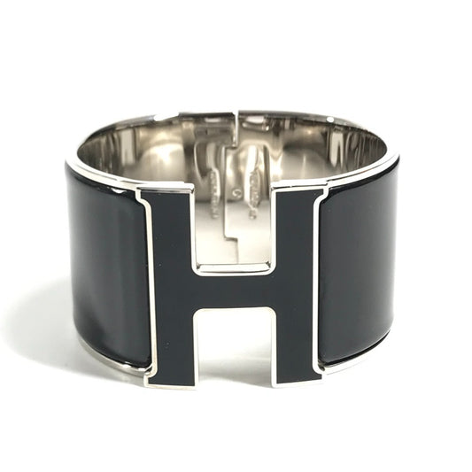 HERMES Clickcrack H TGM Bangle accessories Bracelet Metal Black Used