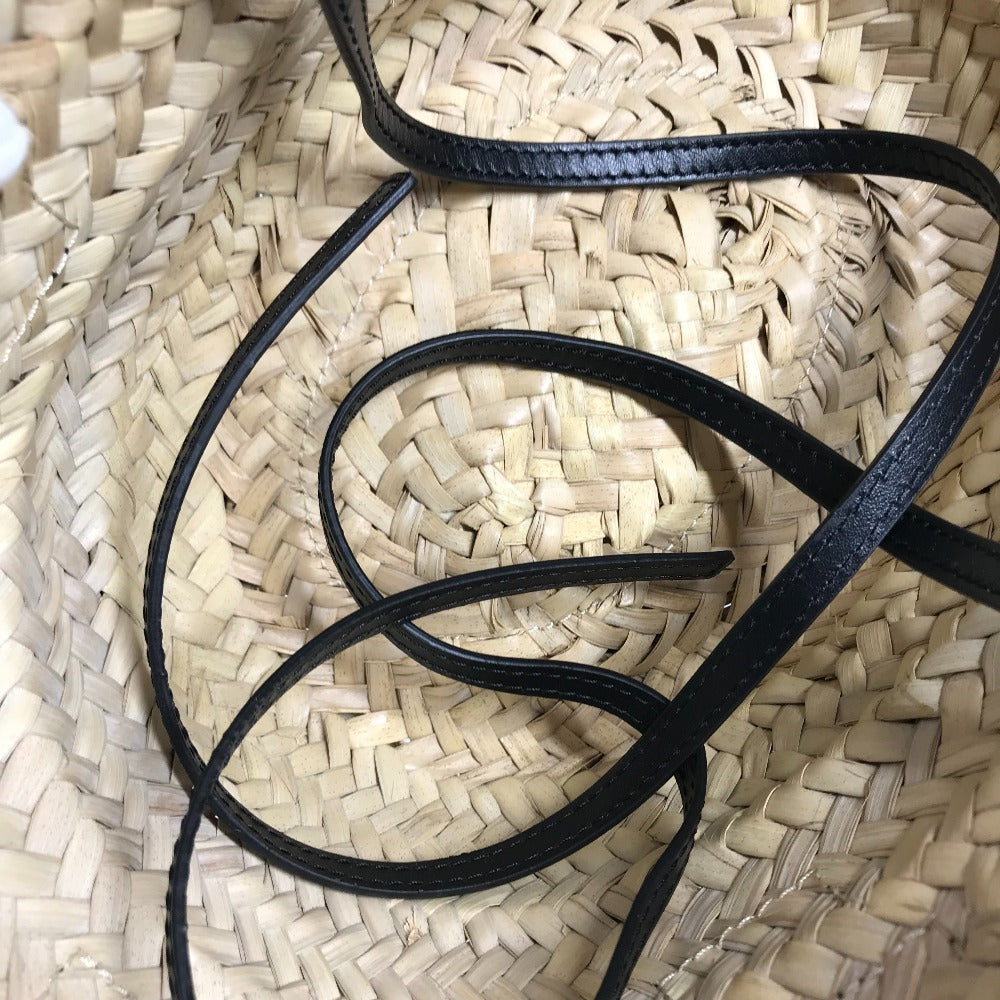 Chloe Sense Mini Sense Mini Basket Bag Bag Tote Bag 2WAY Bag Shoulder Bag Hand Bag Raffia / Leather Black/Beige Used
