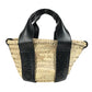 Chloe Sense Mini Sense Mini Basket Bag Bag Tote Bag 2WAY Bag Shoulder Bag Hand Bag Raffia / Leather Black/Beige Used