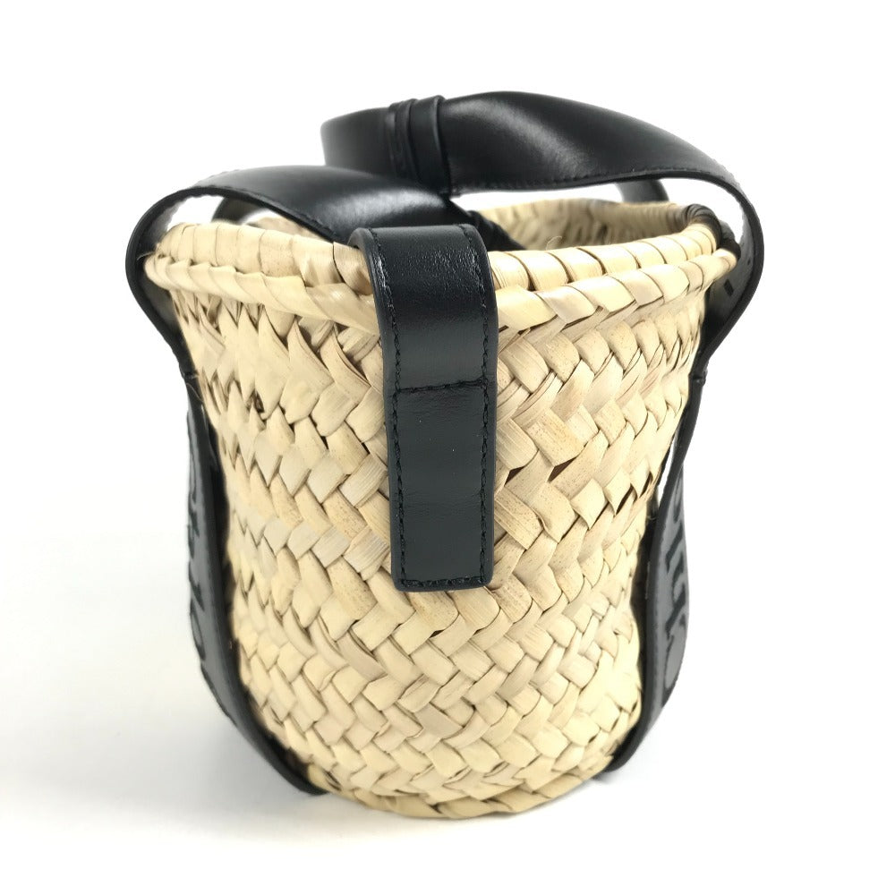 Chloe Sense Mini Sense Mini Basket Bag Bag Tote Bag 2WAY Bag Shoulder Bag Hand Bag Raffia / Leather Black/Beige Used