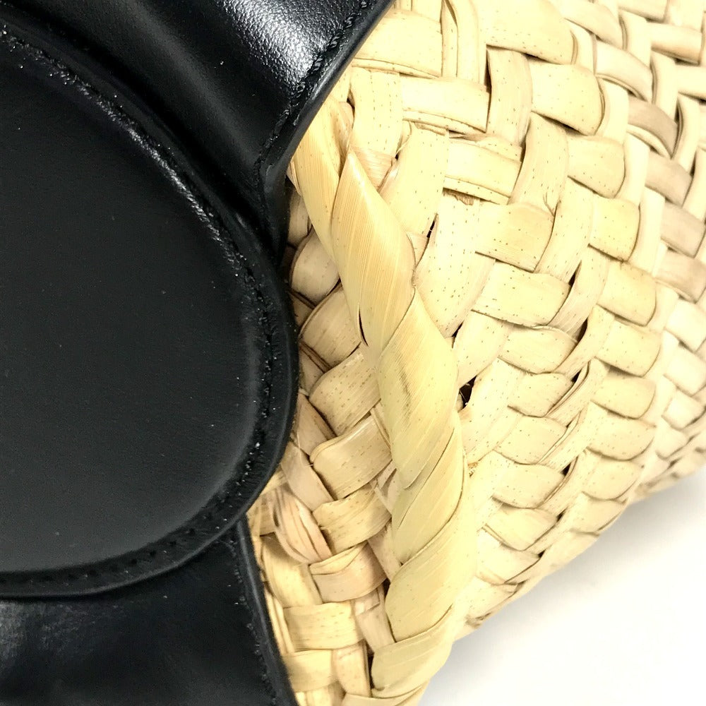 Chloe Sense Mini Sense Mini Basket Bag Bag Tote Bag 2WAY Bag Shoulder Bag Hand Bag Raffia / Leather Black/Beige Used