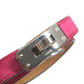 HERMES Kelly Double Tour Double Bracelet Bangle accessory, leather Bracelet Leather pink/SilverHardware Used