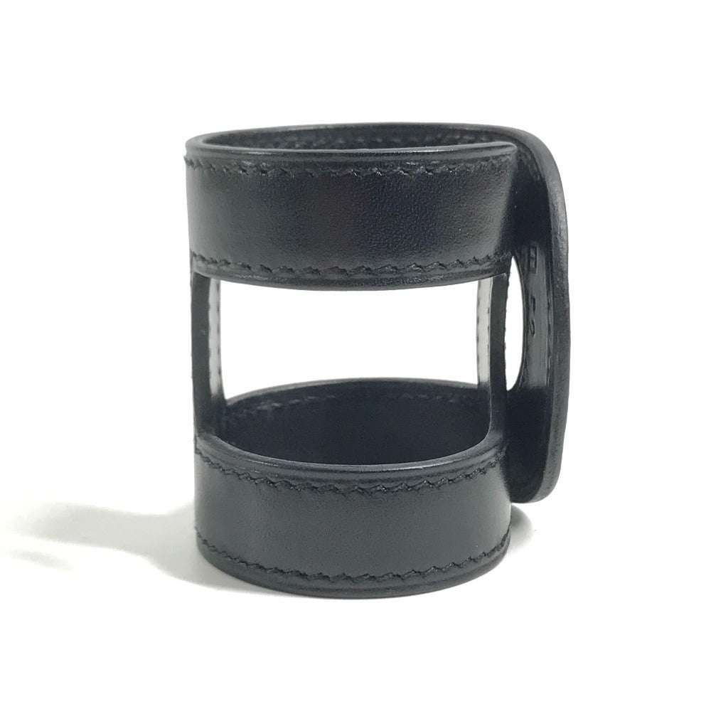 HERMES Ano Leather Bangle Bangle accessory Leather bangle Bracelet Leather Black Used