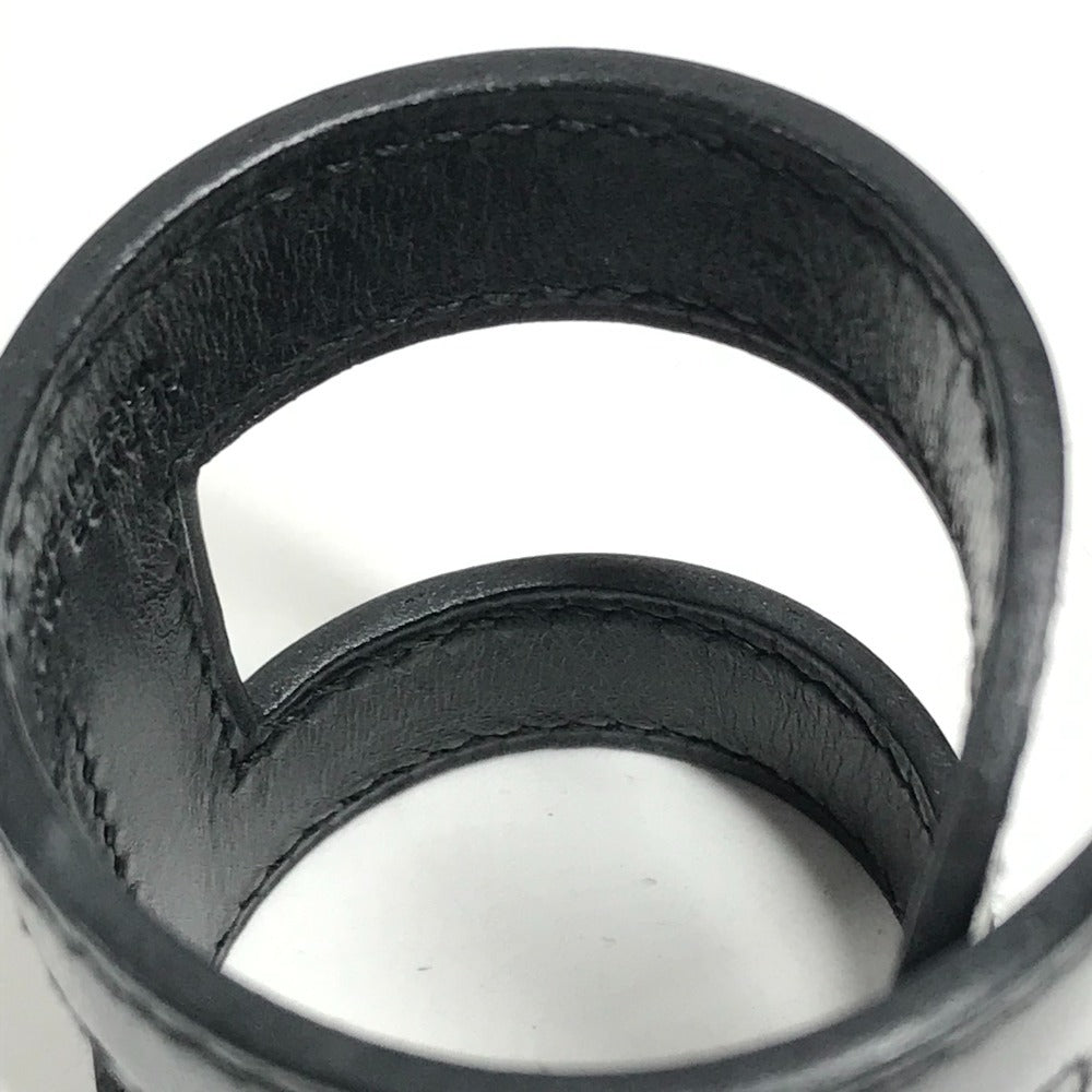 HERMES Ano Leather Bangle Bangle accessory Leather bangle Bracelet Leather Black Used