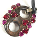 GUCCI 不明 Rhinestone Heart GG Logo Marina Long Necklace Accessory Necklace Leather / Wood Brown/Pink x Black Used
