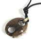 GUCCI 不明 Rhinestone Heart GG Logo Marina Long Necklace Accessory Necklace Leather / Wood Brown/Pink x Black Used