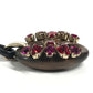 GUCCI 不明 Rhinestone Heart GG Logo Marina Long Necklace Accessory Necklace Leather / Wood Brown/Pink x Black Used
