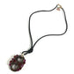 GUCCI 不明 Rhinestone Heart GG Logo Marina Long Necklace Accessory Necklace Leather / Wood Brown/Pink x Black Used