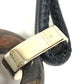 GUCCI 不明 Rhinestone Heart GG Logo Marina Long Necklace Accessory Necklace Leather / Wood Brown/Pink x Black Used