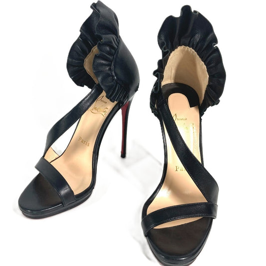 Christian Louboutin Frill heels Shoes, pumps Mules Leather Black Used