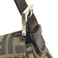 FENDI Mamma Baguette Logo bag flap shawl Shoulder Bag Canvas/Leather Brown Used