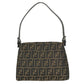 FENDI Mamma Baguette Logo bag flap shawl Shoulder Bag Canvas/Leather Brown Used