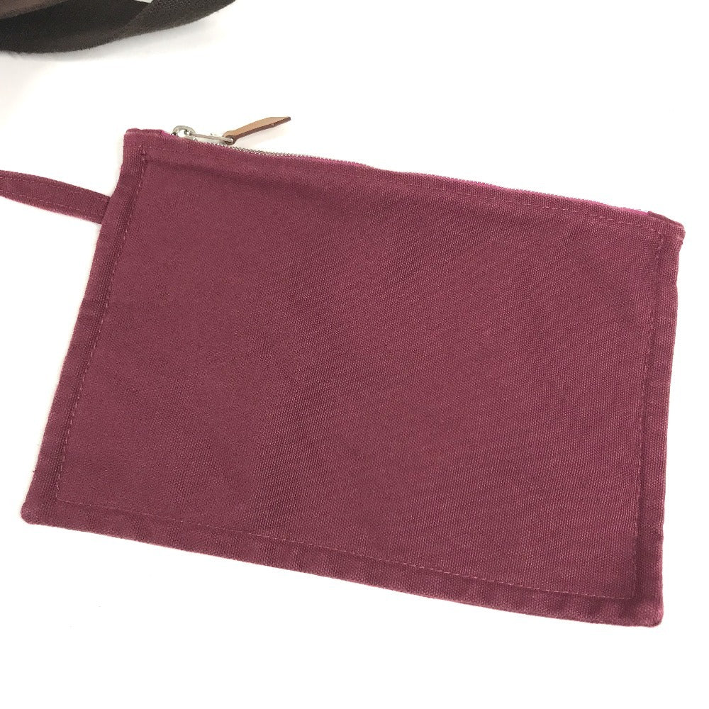 HERMES Sac de Plage Nomade PM Bag, Tote Bag with Pouch, Vertical Tote Hand Bag Canvas pink/Brown Used