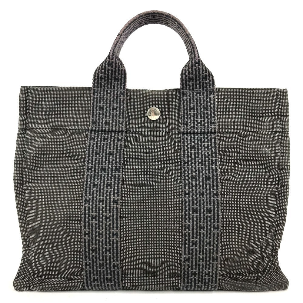 HERMES Her Line Tote PM Bag Tote Bag Hand Bag Canvas gray Used