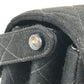 CHANEL W face CC CC Mark Logo Double Flap bag flap shawl Shoulder Bag cotton Black/SilverHardware Used