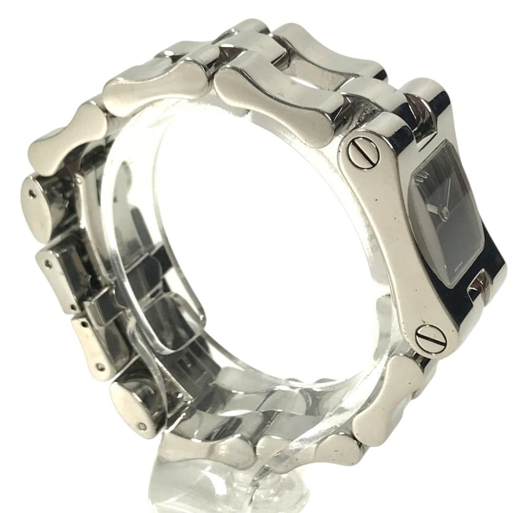 GUCCI 2305L logo Quartz Women's Watch Wristwatch SS Silver/Black Used