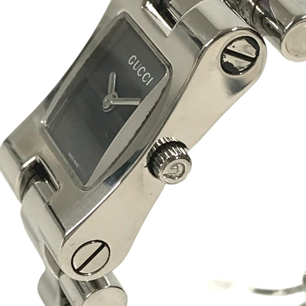 GUCCI 2305L logo Quartz Women's Watch Wristwatch SS Silver/Black Used
