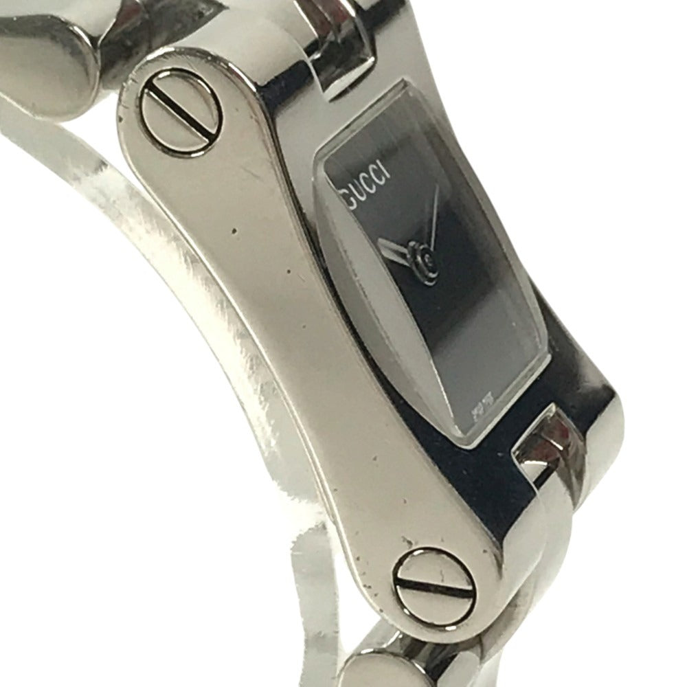 GUCCI 2305L logo Quartz Women's Watch Wristwatch SS Silver/Black Used