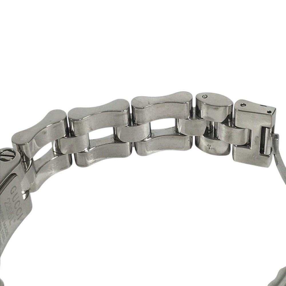 GUCCI 2305L logo Quartz Women's Watch Wristwatch SS Silver/Black Used