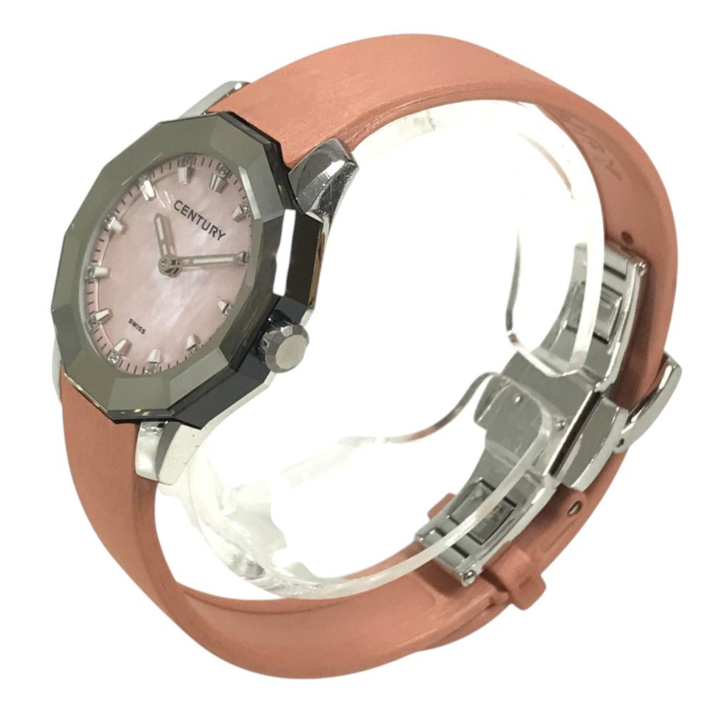 CENTURY 606.7.S.A3.13.15D.QQN 12PD Diamond PRIME TIME Quartz Women's Watch Wristwatch SS / rubber pink Used