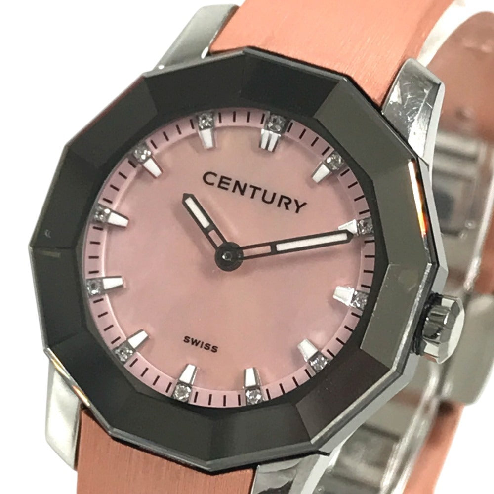 CENTURY 606.7.S.A3.13.15D.QQN 12PD Diamond PRIME TIME Quartz Women's Watch Wristwatch SS / rubber pink Used