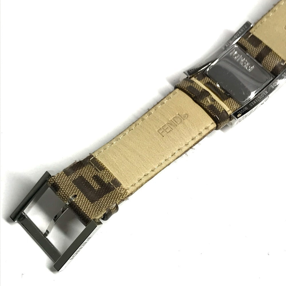 FENDI Zucca Logo Gyro Quartz Women's Watch Wristwatch PVC Brown/Silver Used