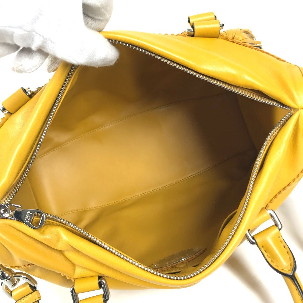 LOEWE Anagram Logo Tassel Fringe Seville 2WAY Bag Shoulder Bag Tote Bag Hand Bag Nappa leather yellow Used