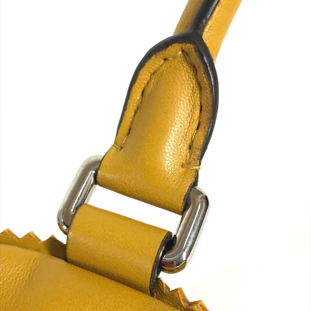 LOEWE Anagram Logo Tassel Fringe Seville 2WAY Bag Shoulder Bag Tote Bag Hand Bag Nappa leather yellow Used