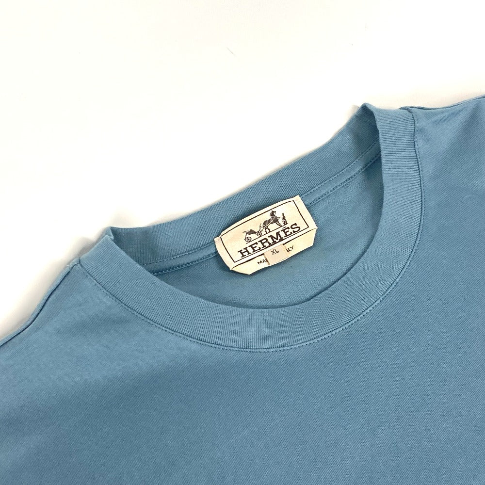 HERMES Piqures Sellie カットソー トップス アパレル 半袖Ｔシャツ コットン メンズ ブルー