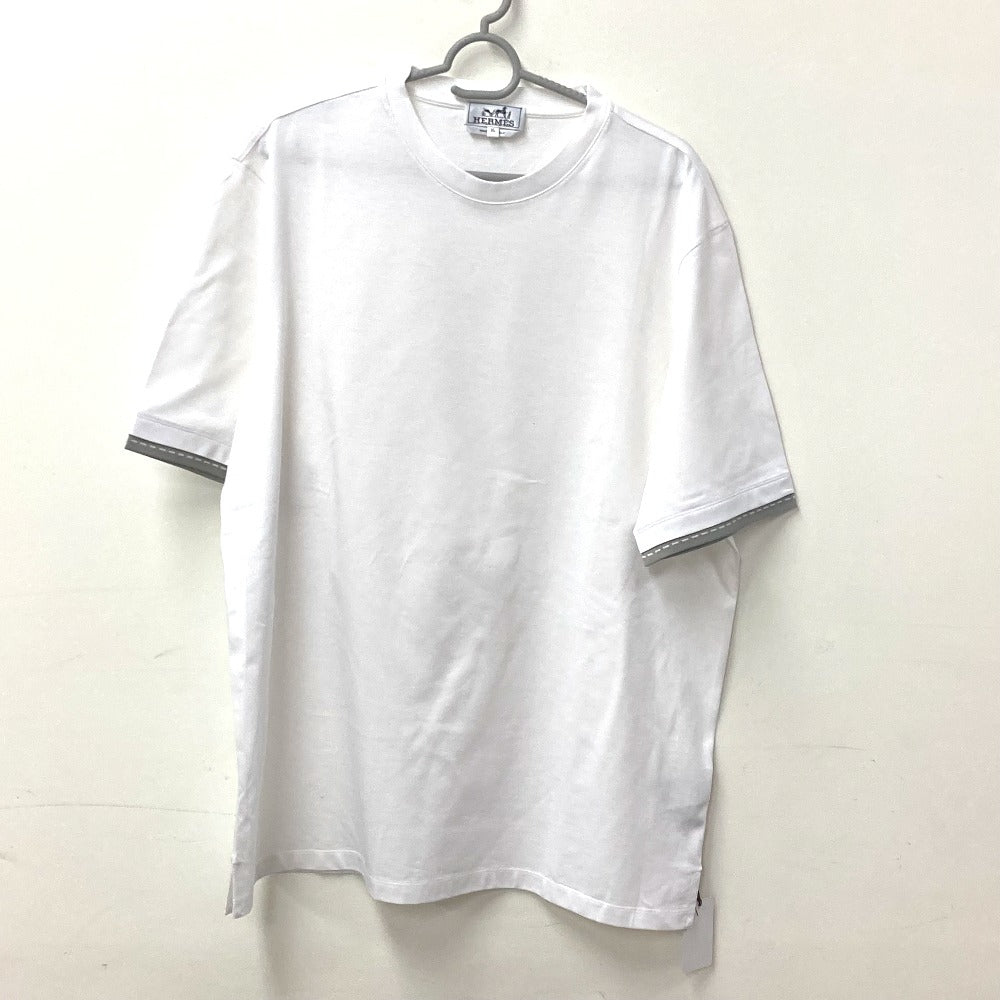 HERMES Piqures Sellie カットソー トップス アパレル 半袖Ｔシャツ コットン メンズ ホワイト