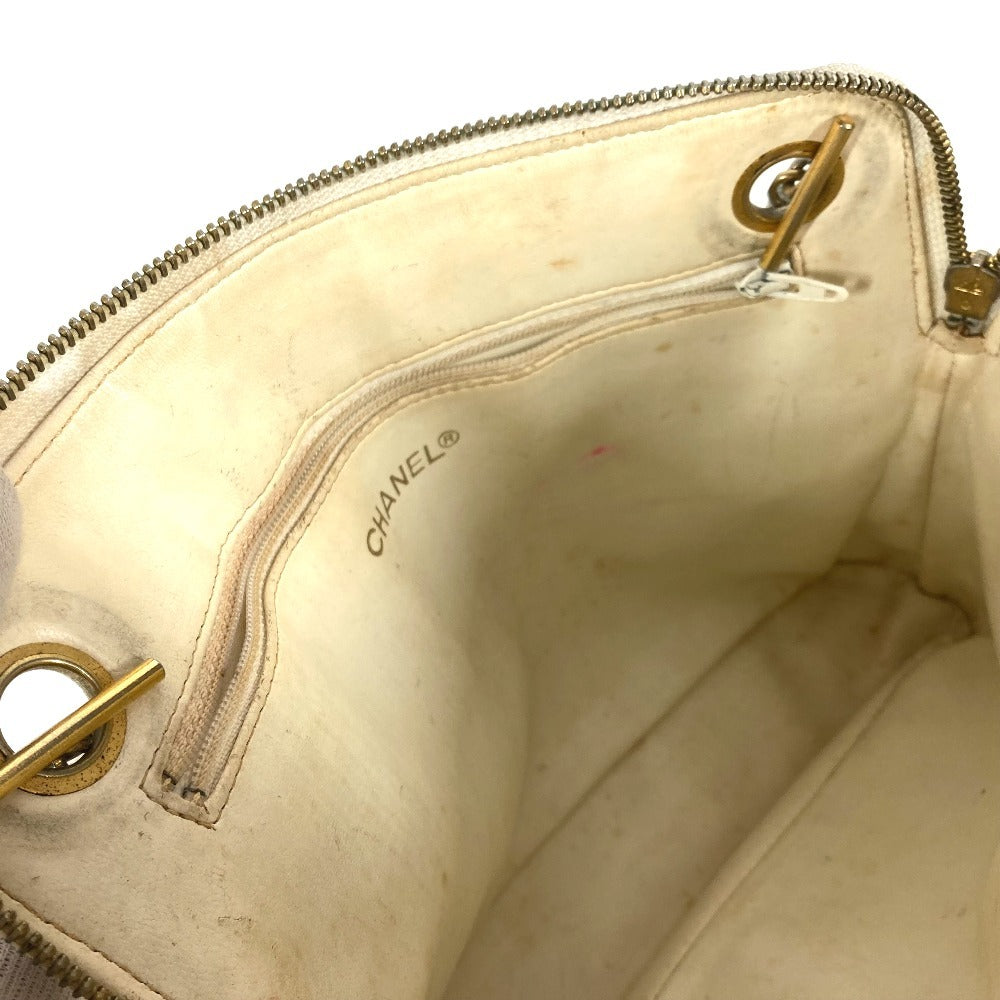 CHANEL ヴィンテージ マトラッセ キルティング ロゴ ロゴ Wチェーンバッグ 肩掛け ショルダーバッグ レザー レディース ホワイト - brandshop-reference