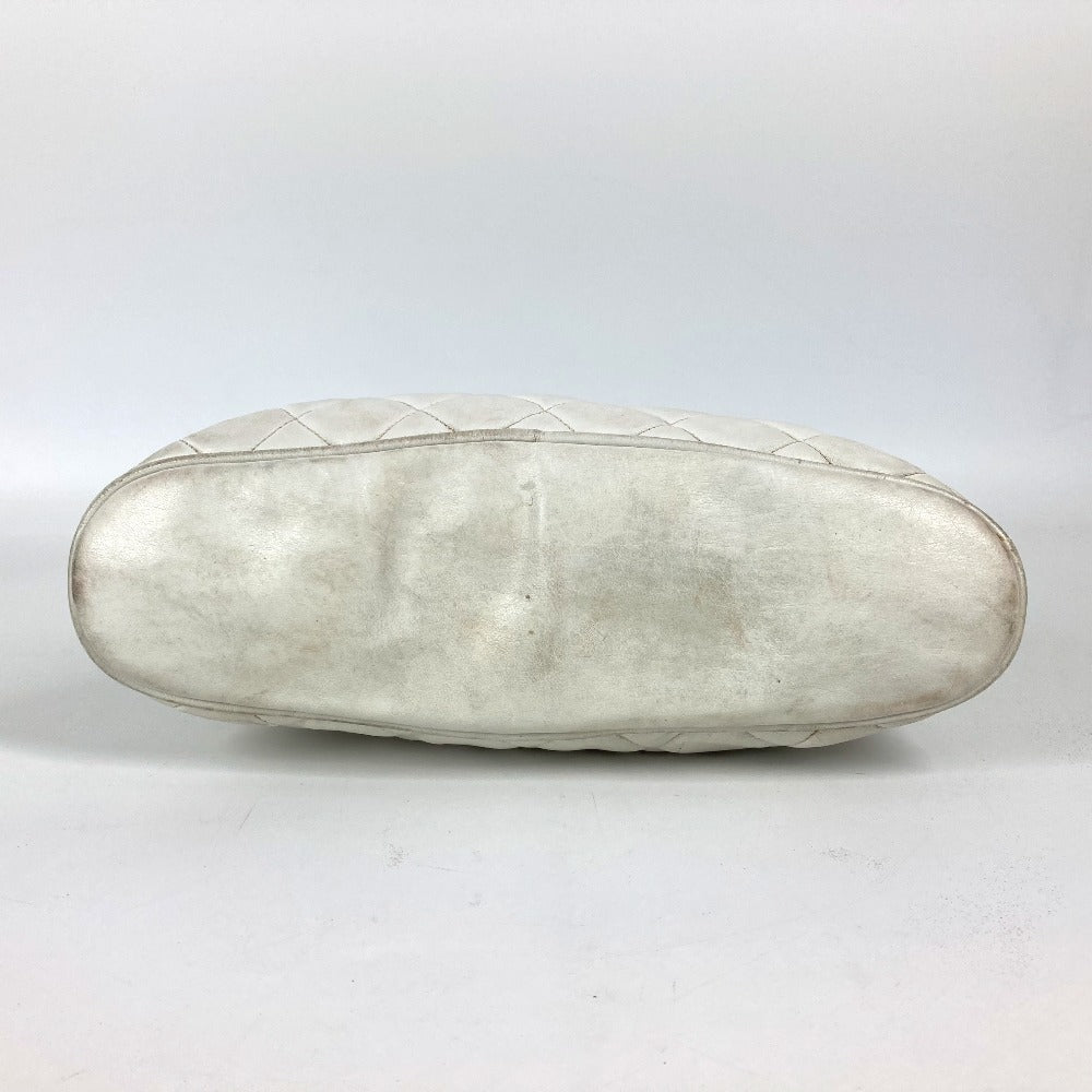 CHANEL ヴィンテージ マトラッセ キルティング ロゴ ロゴ Wチェーンバッグ 肩掛け ショルダーバッグ レザー レディース ホワイト - brandshop-reference