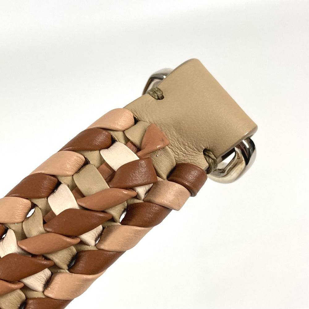 FENDI ストラップユー ストライプ バイカラー バッグアクセサリー ショルダーストラップ レザー ユニセックス ベージュ - brandshop-reference