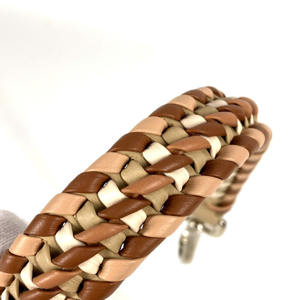 FENDI ストラップユー ストライプ バイカラー バッグアクセサリー ショルダーストラップ レザー ユニセックス ベージュ - brandshop-reference