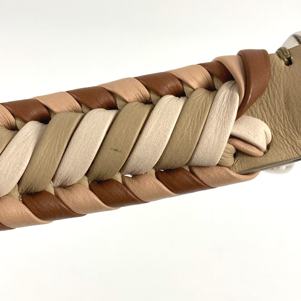 FENDI ストラップユー ストライプ バイカラー バッグアクセサリー ショルダーストラップ レザー ユニセックス ベージュ - brandshop-reference