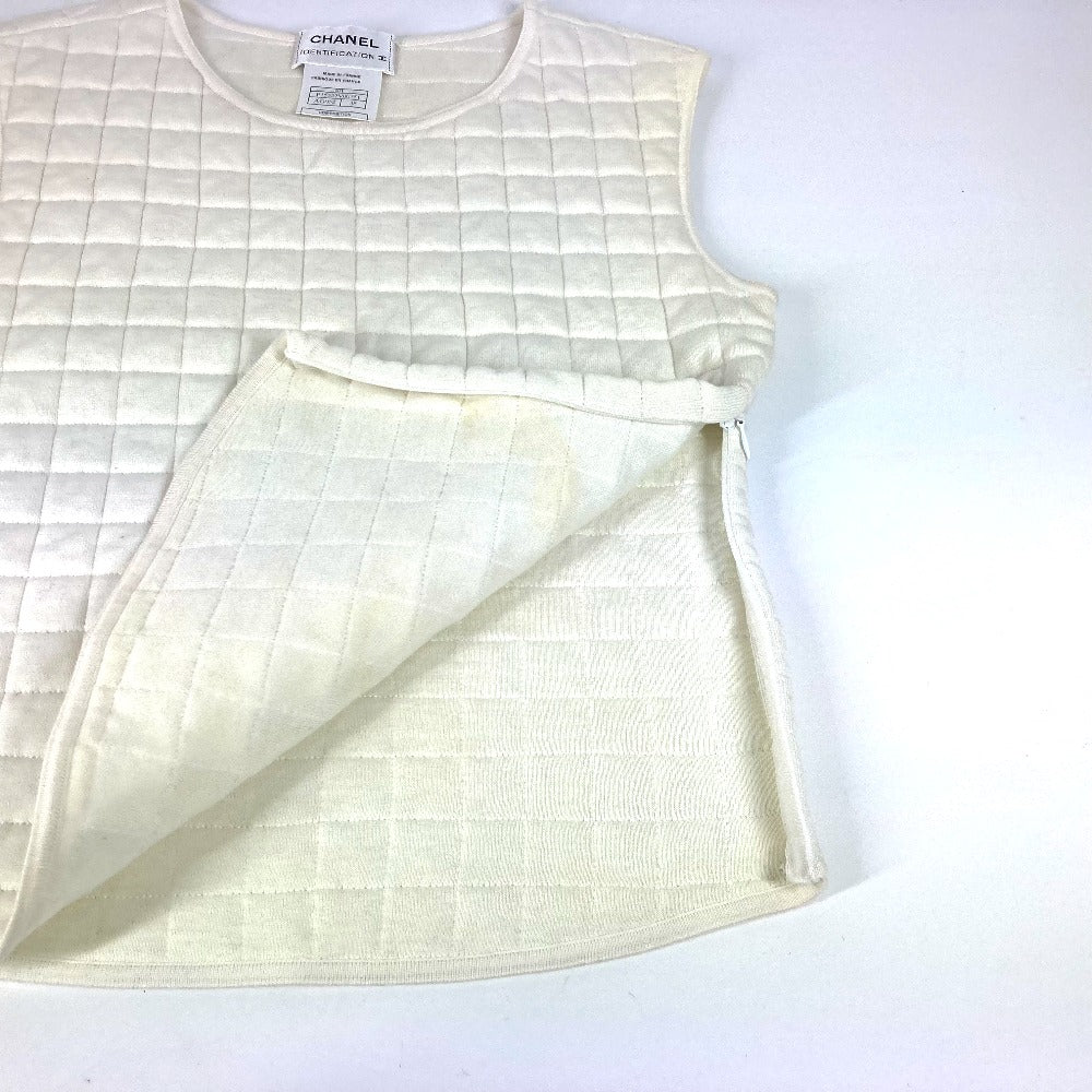 CHANEL 00T キルティング CC ココマーク アパレル ノースリーブ トップス タンクトップ コットン レディース ホワイト - brandshop-reference