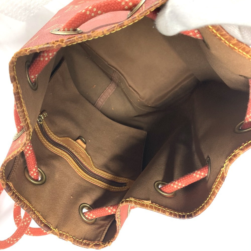 LOUIS VUITTON M80026 ルイヴィトンカップ 95 LVCUP サントロペ カバン 肩掛け 巾着バッグ ショルダーバッグ レザー/キャンバス レディース アボガニー オレンジ - brandshop-reference