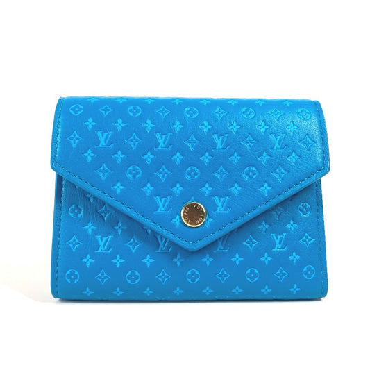 LOUIS VUITTON M82314 ナノグラム ポルトフォイユ・ヴィクトリーヌ コンパクトウォレット 3つ折り財布 レザー ユニセックス ブルー - brandshop-reference