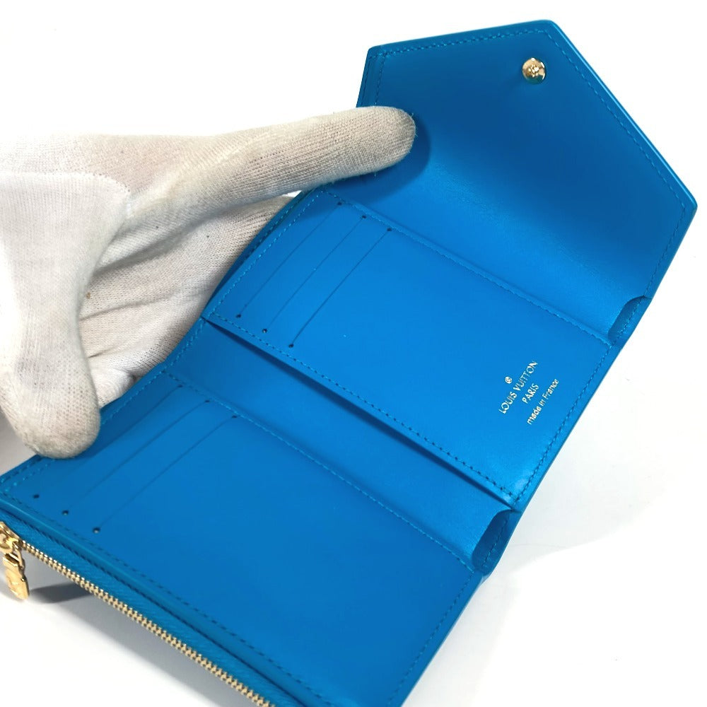 LOUIS VUITTON M82314 ナノグラム ポルトフォイユ・ヴィクトリーヌ コンパクトウォレット 3つ折り財布 レザー ユニセックス ブルー - brandshop-reference