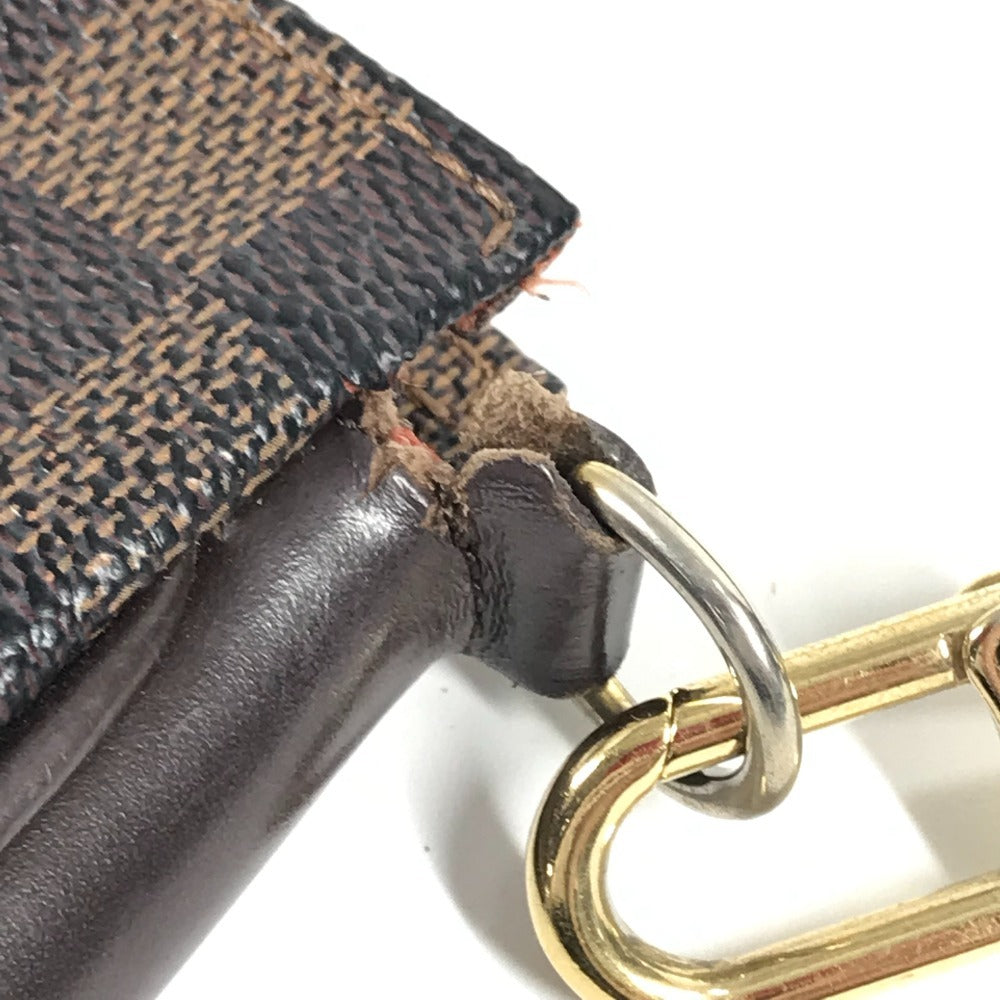 Louis Vuitton N51983 Damier Navona Crossbody Bag Pochette Beg Beg Damier Canvas Unisex Ebene Brown