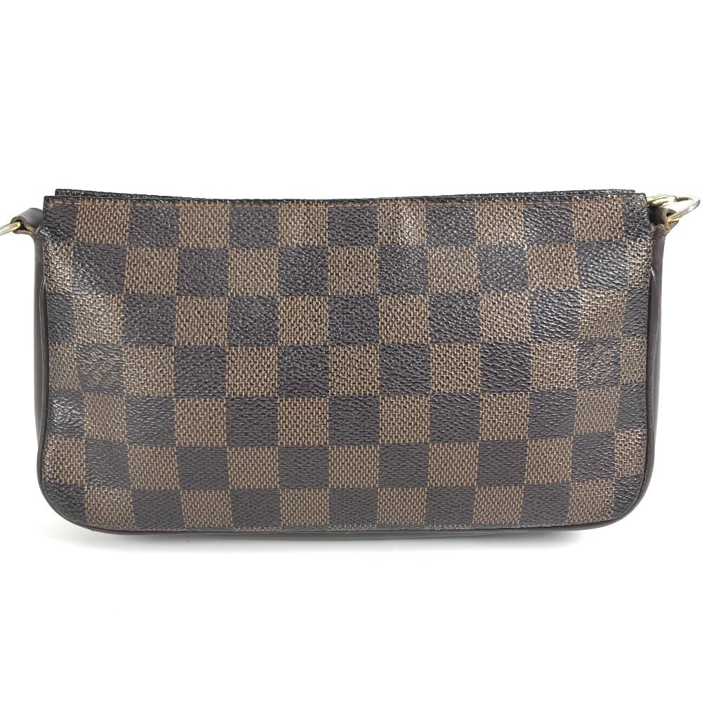 Louis Vuitton N51983 Damier Navona Crossbody Bag Pochette Beg Beg Damier Canvas Unisex Ebene Brown