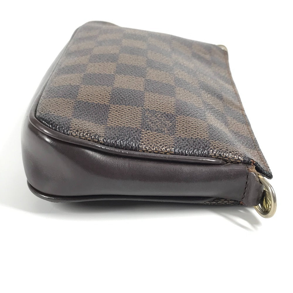 Louis Vuitton N51983 Damier Navona Crossbody Bag Pochette Beg Beg Damier Canvas Unisex Ebene Brown