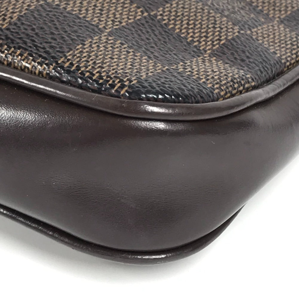Louis Vuitton N51983 Damier Navona Crossbody Bag Pochette Beg Beg Damier Canvas Unisex Ebene Brown
