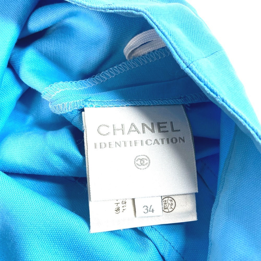 Chanel P19433 Sukan Sukan 02S Logo CC Coco Mark Bottoms Logo Logo Skirt Cotton Women's Blue